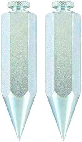 Johnson Level & Tool 08 - Plumb Bob, hexagonal de acero, 8 onzas, acabado de acero, paquete de 2