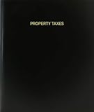 BookFactory Property Taxes Log Book/Journal/Logbook - 120 Page, 8.5''x11'', Black Hardbound (XLog-120-7CS-A-L-Black(Property Taxes Log Book))