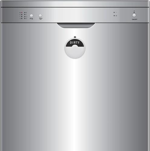 Imán para lavavajillas Kichwit, señal limpia/sucia, 3.5" plateado miniatura 5