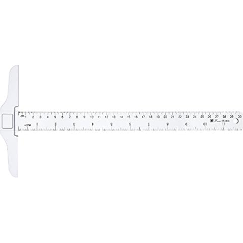 12 Inch/ 30 cm Junior T-Square Plastic Transparent T-Ruler for Drafting and General Layout Work (1) Cover