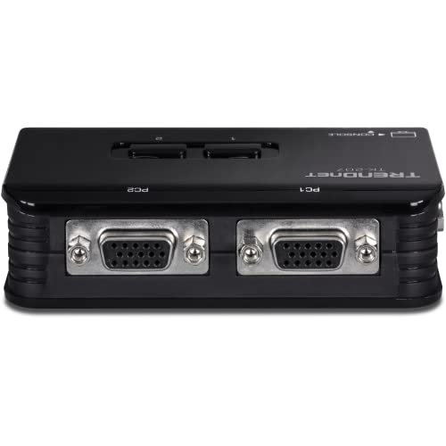 Image of TRENDnet 2-Port USB KVM Switch, TK-207K, Control Two Computers with One Set of Console Controls, 2048 x 1536 Resolution, 60Hz Refresh Rate, All Required Cabling Included, Black