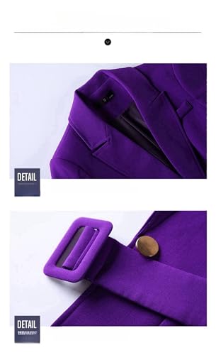 Women Blazer Pants Suit Set Elegant Long Sleeve Lapel Casual Solid Business Office Clothing4