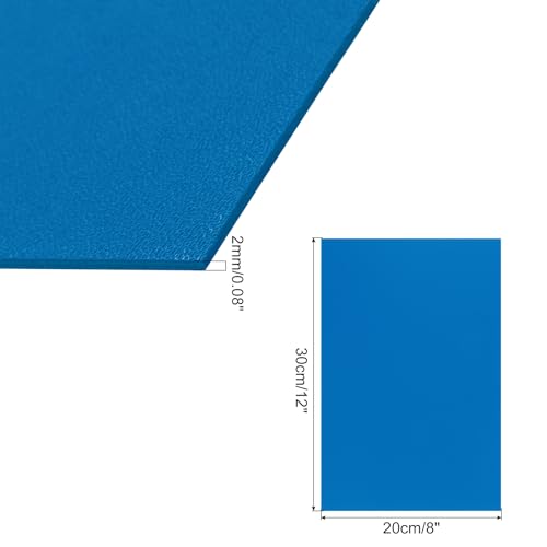 Image of ABS Plastic Sheet 8 x 12 Inch,Flexible Plastic Sheets 1 /12 Inch Thick Thermoplastic Sheet with Leather Texture Dark Blue for DIY Crafts Decors 1Pcs