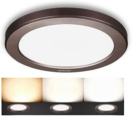 Youtob LED Ceiling Light Flush Mount with Adjustable 3 Colors, 15W 1500lm Round Lighting Fixture for Kitchens, Closets, Hallways, Stairwells, Bedrooms(3000k/4000k/5000k Available) (Bronze)