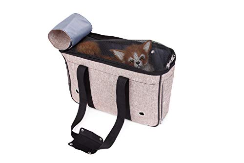 YiHao - 3971 - Sac de transport pour animaux domestiques - Sac à bandoulière confortable pour chiens et chats - Sac pliable pour voyage en train et avion 40cm*26cm*15cm marron clair Cover