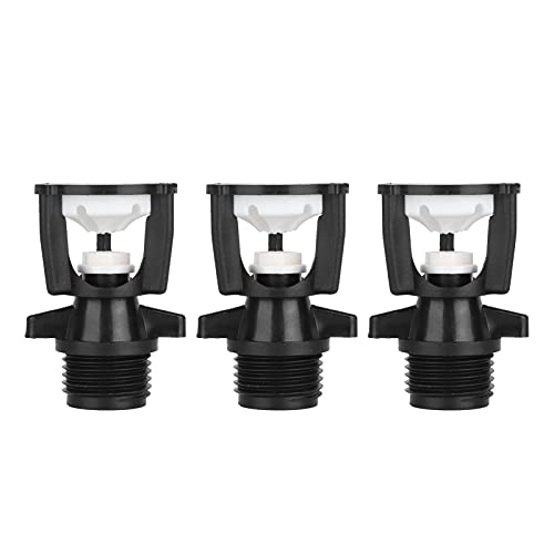 Jerliflyer 3 Piezas Aspersor de Plástico G1 2 DN15 Rosca Macho Boquilla Giratoria de 360 ​​​​° para Riego de Césped de Jardín y Negro