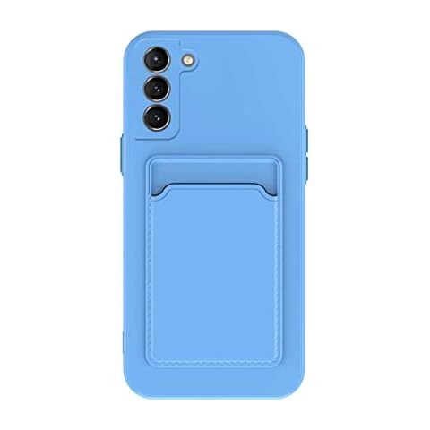 Jeelar Funda Samsung Galaxy S22 5G Azul con Ranura para Tarjeta y Protección de Cámara Cover