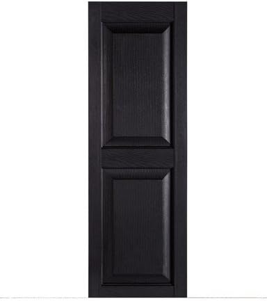 Premier Raised Panel Exterior Decorative Shutters, Black - 15 x 51 in.