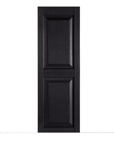 Premier Raised Panel Exterior Decorative Shutters, Black - 15 x 51 in.
