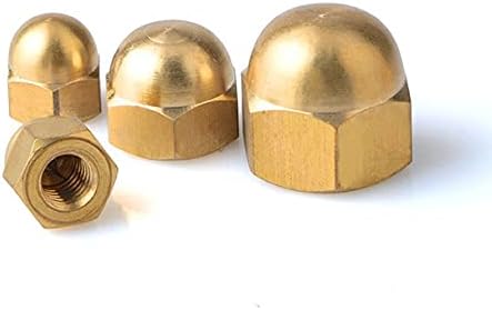 Dome Cap Nuts,Acorn Thread Hex Cap, 304 Stainless Steel Black Brass Nylon Black White Acorn Nut Hex Head Cap Metric Nut Cover Acorn Dome Nut M3 M4 M5 M6 M8 M10 M12-M5 (30pcs),Brass ( Color : Black Ste
