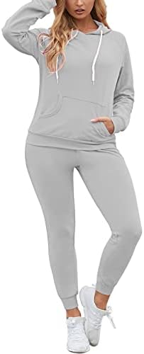 Fixmatti Women Pullover Hoodie Pockets Sweatpants Sport Jogger Sweatsuit