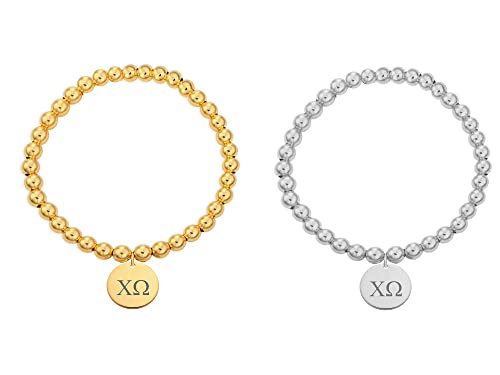 Chi Omega Bracelet Sorority Stretched Beaded Bracelet