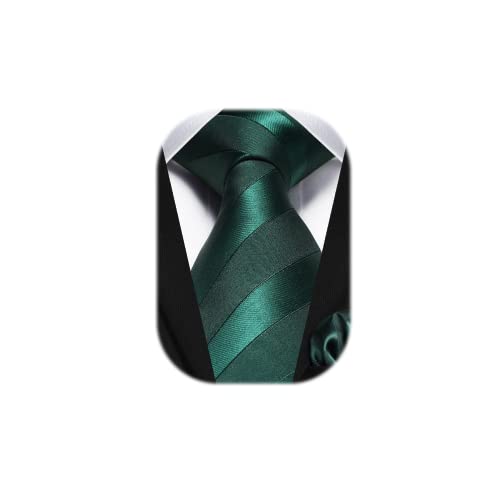 HISDERN Krawaty dla mężczyzn, w kropki, klasyczne, formalne, eleganckie, na wesele, imprezę, do biznesu, ciemnozielony, jeden rozmiar