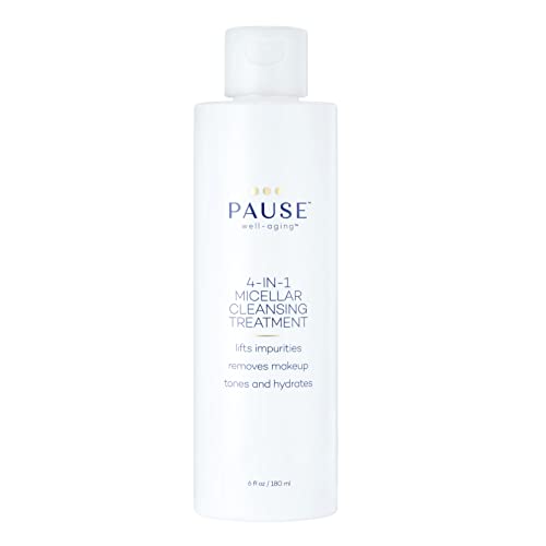 Pause 4-in-1 Micellar Cleansing Treatment | Micellar Water for All Skin Types Experiencing the Stages of Menopause, Cleanses, Removes Make-Up, Tones & Hydrates, Removes Impurities, 6 fl oz /180 mL