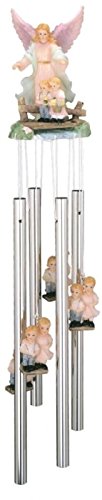 Carillon ange gardien à suspendre décoration de jardin extérieur et suspension éolienne métal