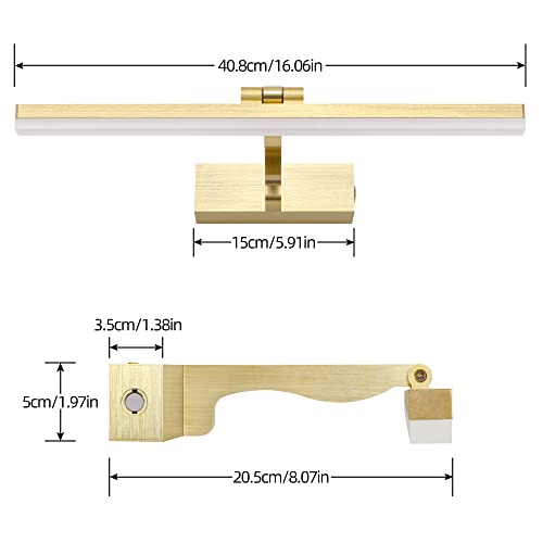 Lámparas de mesilla de noche y aplique de pared ajustable oro LED para evitar reflejos 5