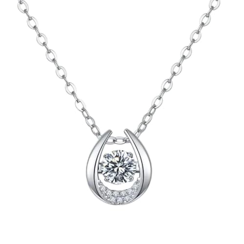 Collier pendentif moissanite 0.5 carat argent 925 bijoux fins de fête