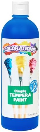 Colorations Paraben-Free Tempera Paint for Kids, Blue, 16 oz Bottle