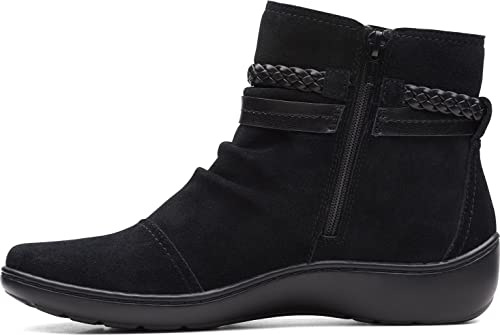 Clarks Womens CORA BRAIDBOOT Suede Comfy Ankle Boots4