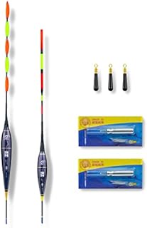 Kangdun 2 Pcs Color Change Alarm Lighted Bobbers for Night Fishing, LED Lighted Fishing Bobbers, PMI Ultra-Light Foam Bobbers, Flotage 1/6oz 1/3oz.