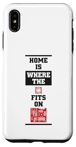Funny Home Is Where CPU ���}�U�[�{�[�h�Ɏ��܂� �X�}�z�P�[�X iPhone XS Max �p