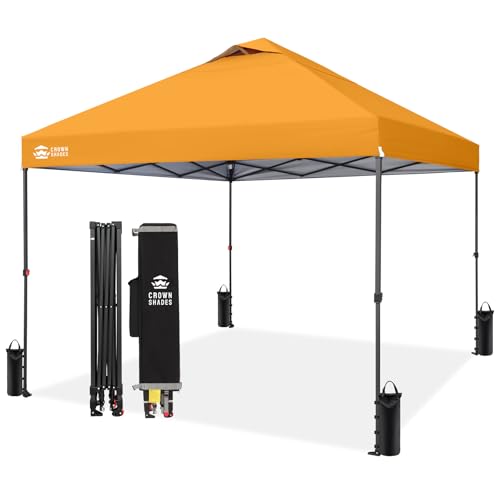 CROWN SHADES 10x10 Pop Up Canopy - Patented Center Lock One...