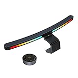 ONWAY Curved Monitor Light Bar with Wireless Remote,Monitor Light Bar with Auto-Dimming and Camera Base,Applicable to All Screens. No Screen Glare,for (RGB)