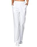 CLINIC DRESS Hose Damen-Hose mit Gummibund, 2 Seitentaschen, Wide Cut, 100% Baumwolle, 95° Wäsche weiß 38