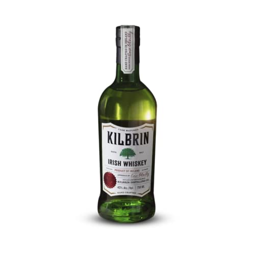 Whisky Kilbrin - Whisky Irlandés - Botella de Bebida Alcohólica a partir de Cebada Malteada - 75 cl - 40% de Alcohol - con Aroma Afrutado y Atractivo
