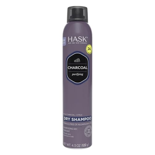 HASK Charcoal Clarifying Dry Shampoo for all hair types, aluminum free, no sulfates, parabens, phthalates, gluten or artificial colors - 4.3oz