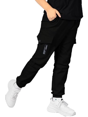 Boys Cargo Joggers Elastic Waist Pants Kids Twill School Jogging Trousers Bottoms2