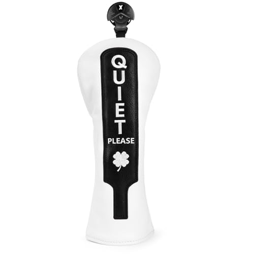 ゴルフクラブヘッドカバー、静かなラッキークローバースタイルのゴルフドライバーカバー、フェアウェイウッドとハイブリッドヘッドカバー、交換可能なタグ付き、プレミアムPUレザーゴルフクラブカバー(フェアウェイ用(1個))