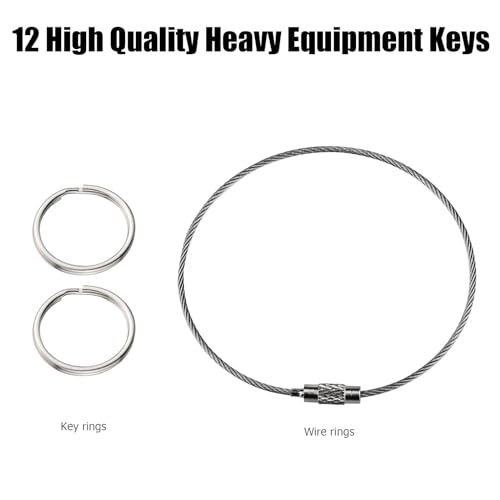 12Pcs Forklift Key Master Set for Hyster Crown Yale Cat Clark Komatsu Toyota Doosan Nissan JCB Volvo Tornado Mitsubishi Forklift Heavy Equipment Keys Set