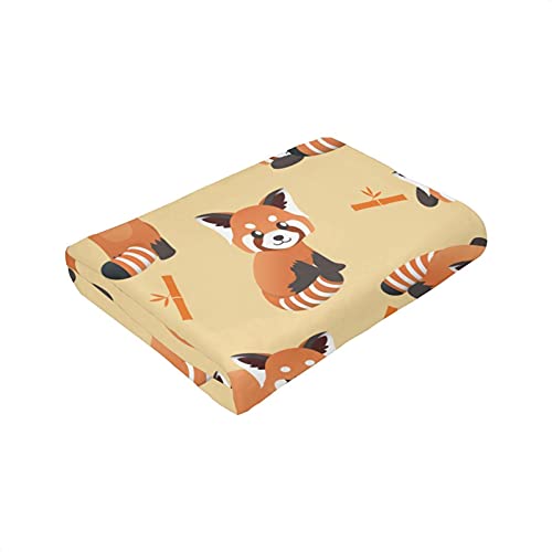Pavqwej Flannel Fleece Throw Blanket,Cute Red Panda And Bamboo Home Decor Perfect For Bed And Sofa Blankets With Pillowcase Cover（18"X 18"） For All Season Microfiber Durable Couch Blankets（60"X 50"） #TOP6