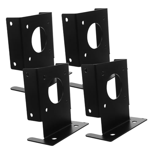 MUELODSIC 4pcs Gazebo Base Bracket Deck Base Support Fence Post Brackets Post Holder Deck Mount Pavilion Fence and Railing Support Black Stainless Steel