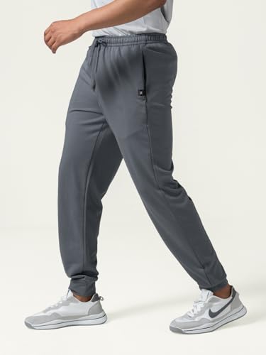 Image of DAMENSCH Men Mid Rise Regular Fit Cotton Blend Solid Moisture Wicking Antimicrobial Zipper Pocket Super Comfortable Baby Terry Lounge Joggers