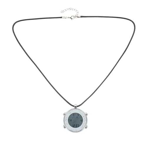 IMIKEYA Reloj de Bolsillo Electrónico Multifuncional Collar Portátil de Acero Inoxidable y Vidrio para Exámenes y Uso Escolar