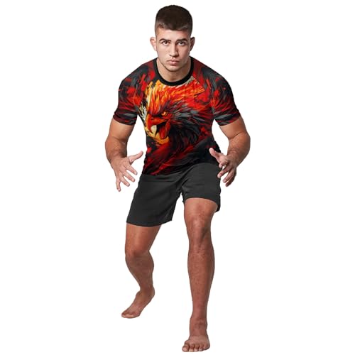 Men's Rash Guard Shirts Short Sleeves, Non See-Through Fabric, Rash Guard for Men BJJ Breathable Fabric4