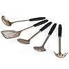 Russell Hobbs RH02170BEU7 Opulence 5 Piece Kitchen Utensil Set, Non-Stick Coating & Soft-Touch Handles, Includes a Slotted Spoon, Solid Spoon, Slotted Spatula, Spaghetti Spoon and Ladle, Black/Gold - Image 6