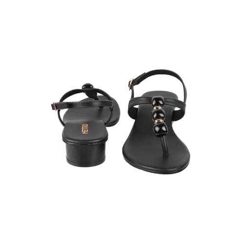 Image of Metro Women Faux Leather Beaded Thong Casual Sandals
