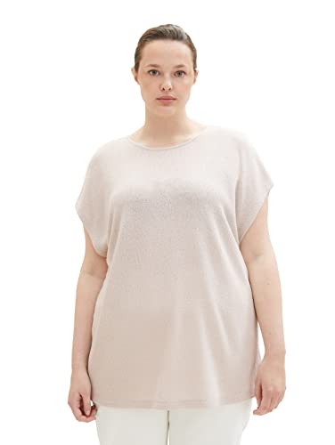 Haut Grande Taille TOM TAILOR Femme 46 Gris T-Shirt Ample Manches Courtes Fluide 1039967