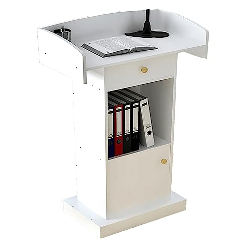 Podio de MDF con estante de almacenamiento para conferencias y oradores de 60x42x120 cm