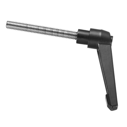 Image of uxcell Adjustable Clamping Lever Handle M8 x 60mm Metric 304 Stainless Steel Male Threaded Stud Hand Knobs Push Button Ratchet Rotating Screw Handles Bolts with Locking Lever Black