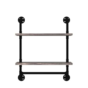 Industrial Pipe Shelving,Iron Pipe Shelves Bathroom Shelves with Towel bar,24in Rustic Metal Pipe Floating Pipe Wall Shelf,2 Tier Industrial Wall Mounted,Retro Brown Industrial Pipe ShelvingIron Pipe Shelves Bathroom Shelves with Towel bar24in Rustic Metal Pipe Floating Pipe Wall Shelf2 Tier Industrial Wall MountedRetro Brown