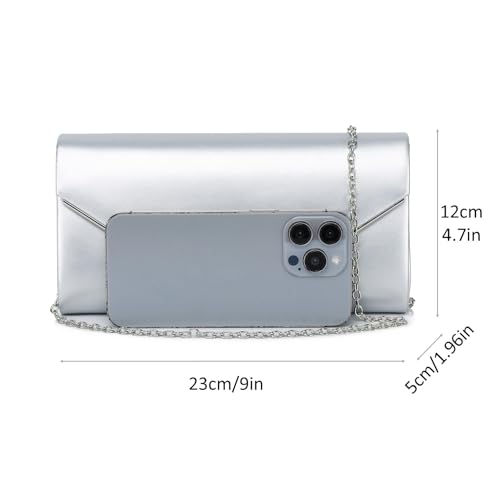Image of DETARA Women Evening Bag Vegan Leather Clutch Purse Shoulder Crossbody Envelope Bag for Party Wedding Prom Bridal