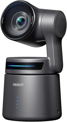 Câmera de streaming OBSBOT Tail Air NDI 4K, câmera PTZ com rastreamento de IA e aplicativo inteligente, controle de gestos, webcam HDMI/USB-C/sem fio, câmera de vídeo com transmissão ao vivo YouTube