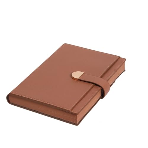 Bloc-notes en cuir PU marron à boucle, l'excellence du grand carnet pro