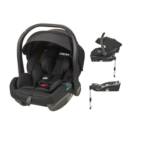 Seggiolino auto NANIA Rimini 40-87 cm R129 i-Size – dalla nascita fino a 13 kg – Scafo Gruppo 0+, Poggiatesta regolabile – Protezione laterale – Inserto lombare e riduzione +Base isofix o cintura