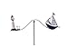 Produktbild Amicaso Windspiel Boot & Leuchtturm Gartenstecker Gartenpendel Gartendeko Metall Höhe ca. 120cm