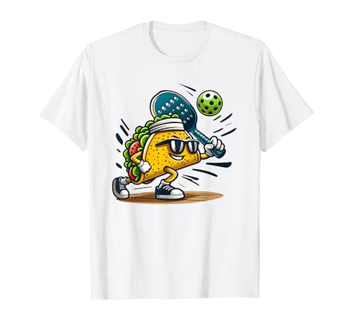 Taco Playing Pickleball Mexican Cinco De Mayo Kids Women Men T-Shirt